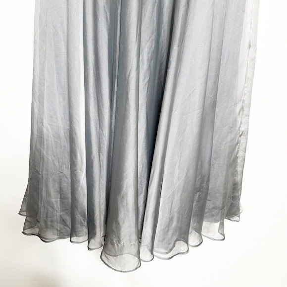 La Femme 27098 Platinum Grey Embroidered Lace Chiffon A-Line Gown Women's SZ 10 - Picture 6 of 8